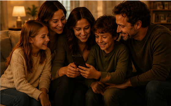 A family listening together to the finished memoir.